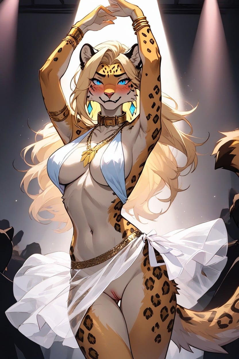 Leopard Female, Silk Skirt, 18+ Furry AI Porn