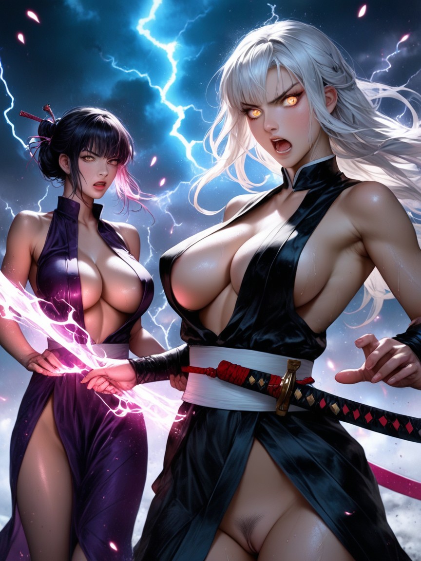 Oily Skin, Large Breasts, Steam Leaving From Mouth Hentai AI Porn
