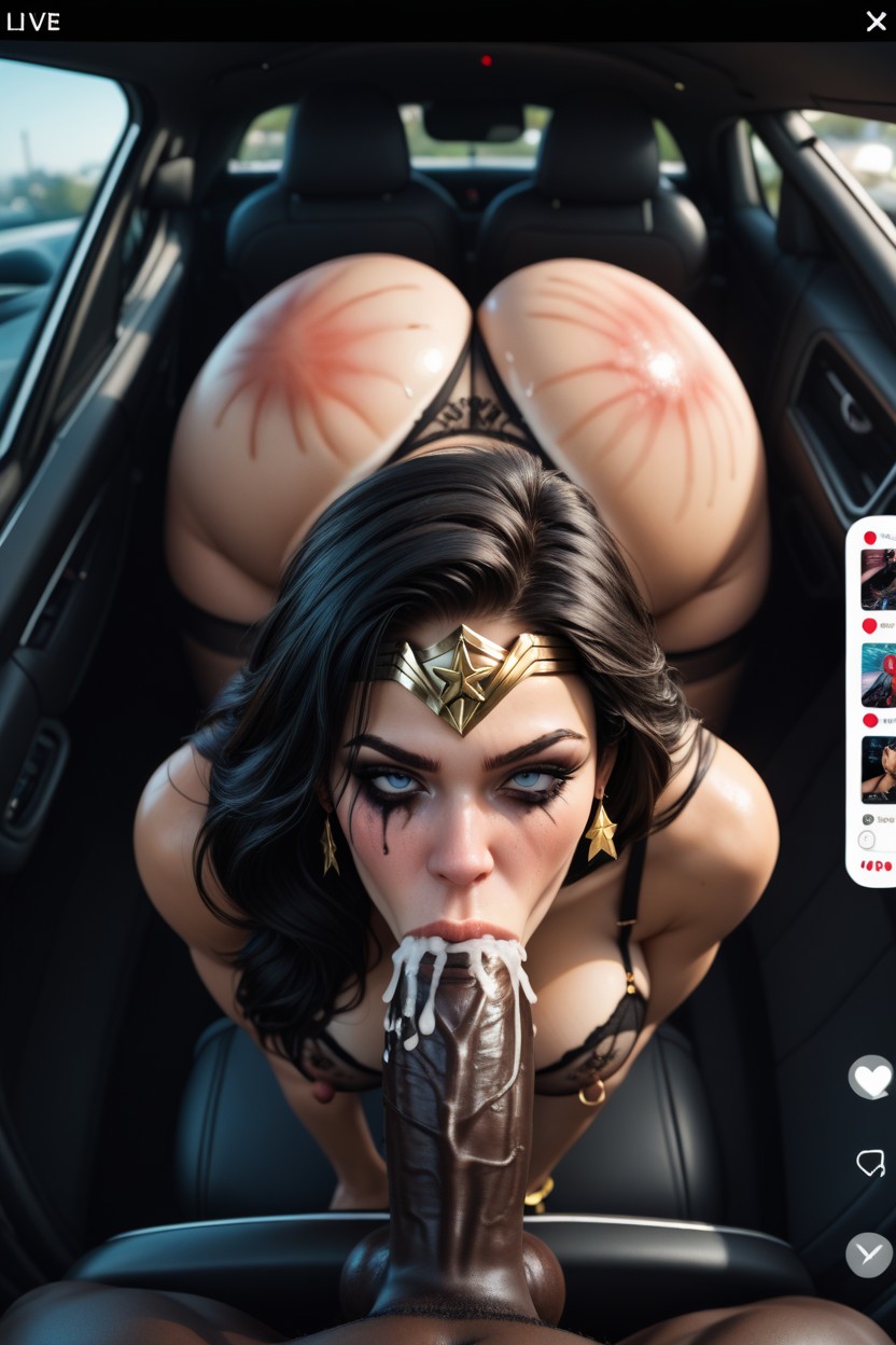 Blacked Vstring Thong, Smeared Makeup, Spanked AI Porn