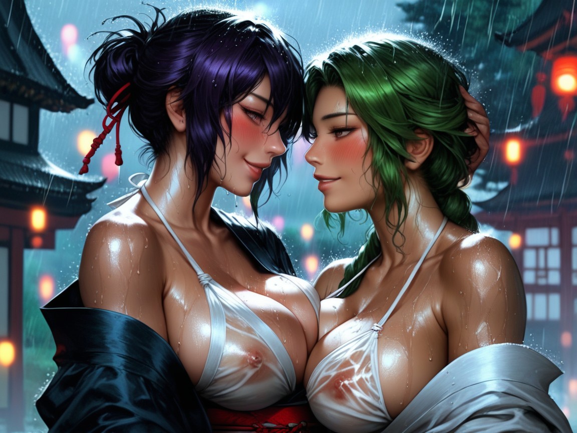 Large Breasts, Areola Visible, Samurái Hentai IA