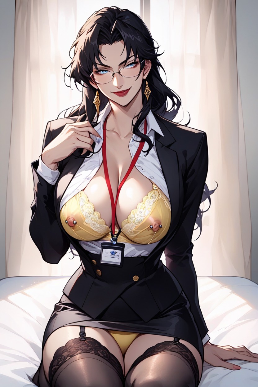 Shiny And Looks Beautiful, Long Hair Loose, Líneas De Rebote Hentai IA