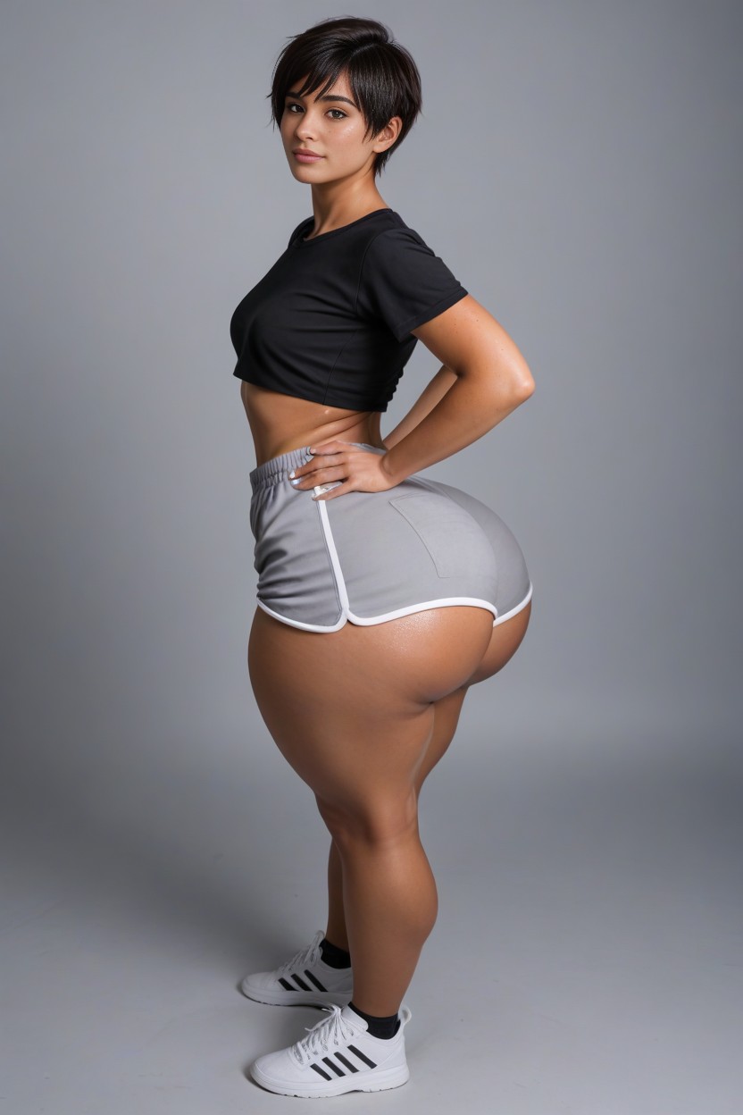 Eye Contact With Viewer, Extremely Large Ass, Black Hair AI Porn