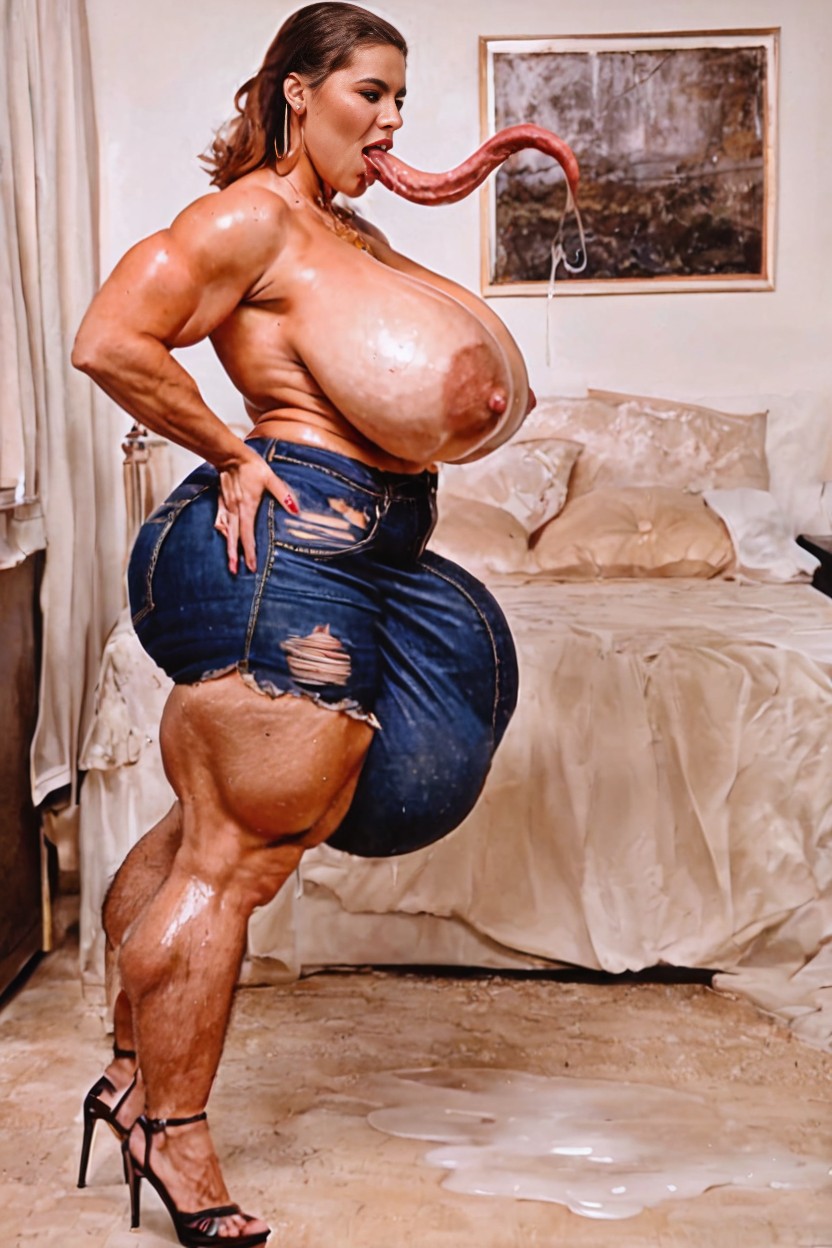 Eating 🤤 Hyper Extra Skin, Wet Hyper Realistic, Precum ニューハーフAIポルノ