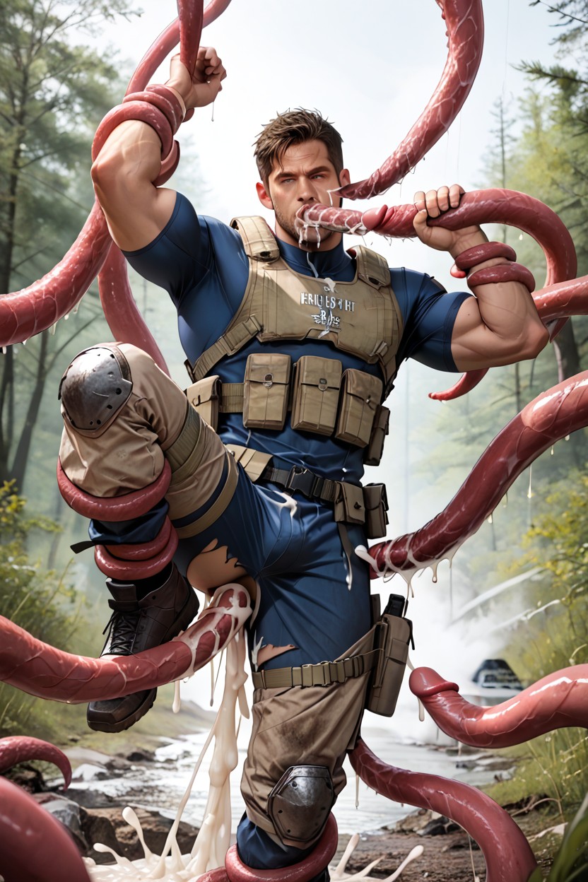 Cum Leaking Out Of Ass And Mouth, Massive Torso With Tentacles, Hard Cock ゲイAIポルノ