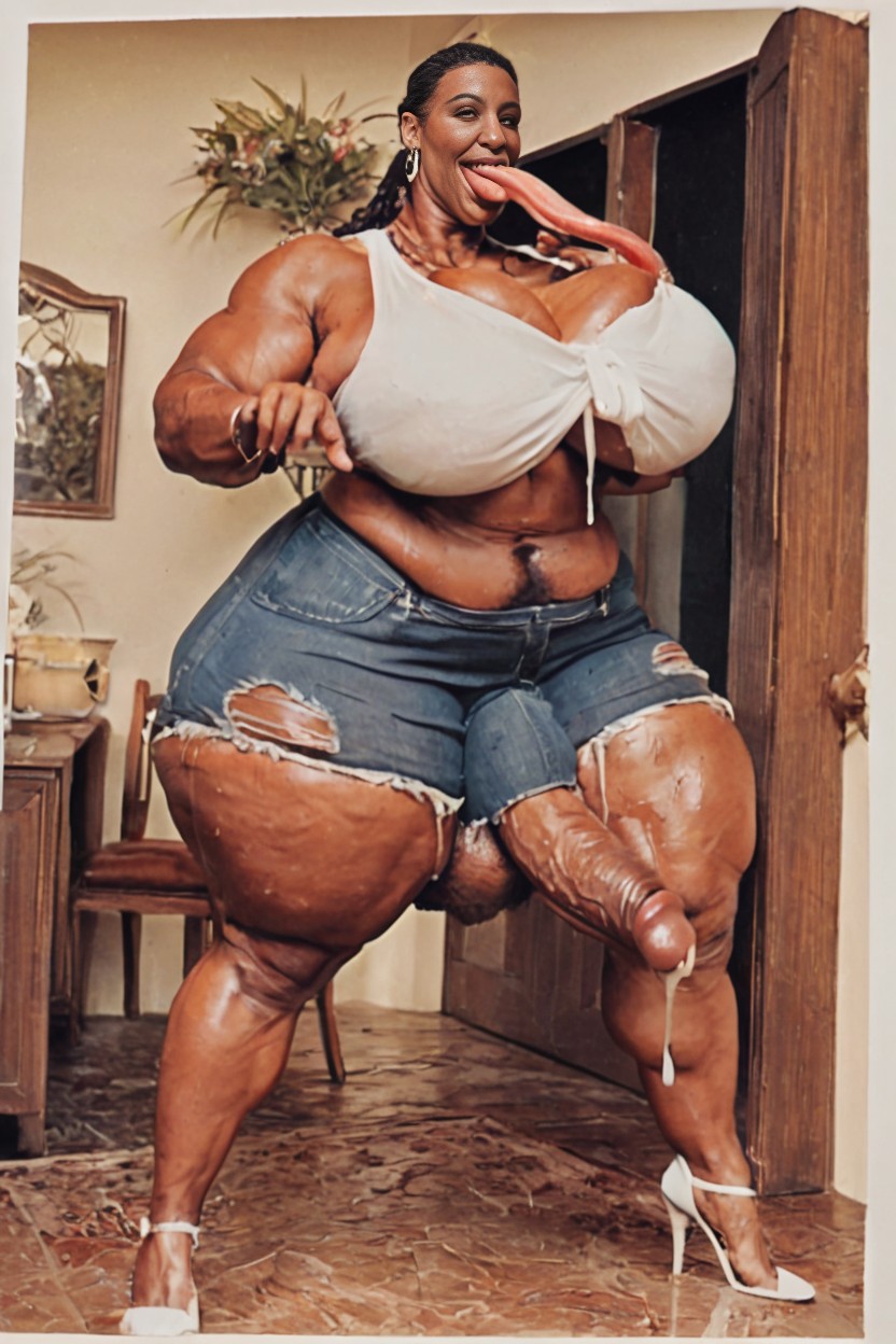 Hyper Massive Balls, Hair, Muscular Legs 人妖AI黃片