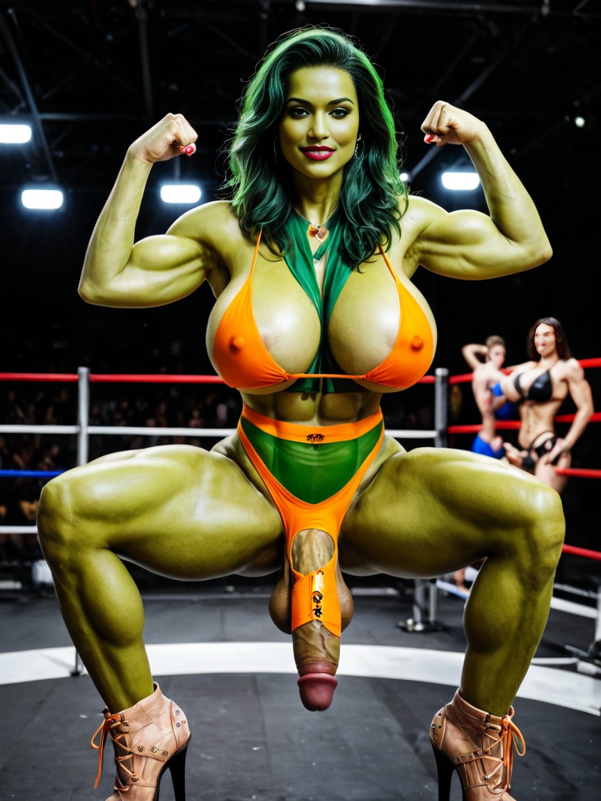 Stage, She Hulk, Green Skin AI Porn