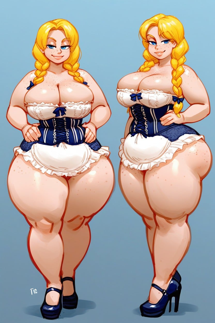 Wide Hips, Bavarian Corset, Cleavage Hentai IA
