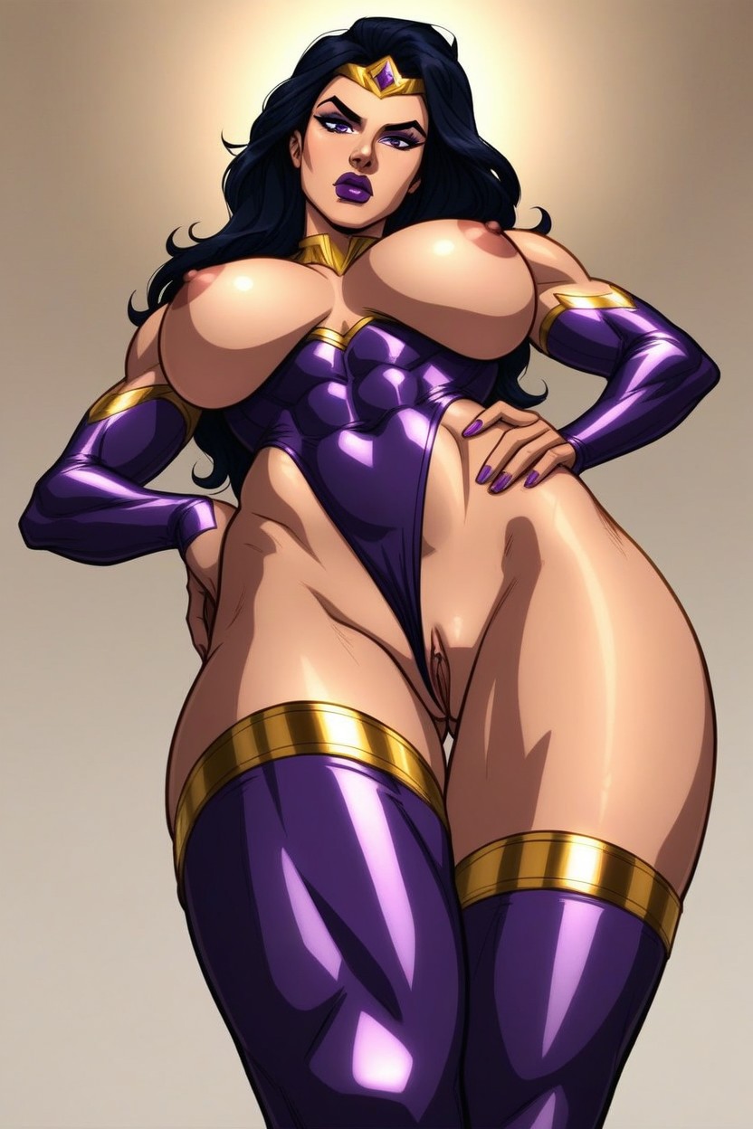 De Pie, Topless, Leotardo Hentai IA
