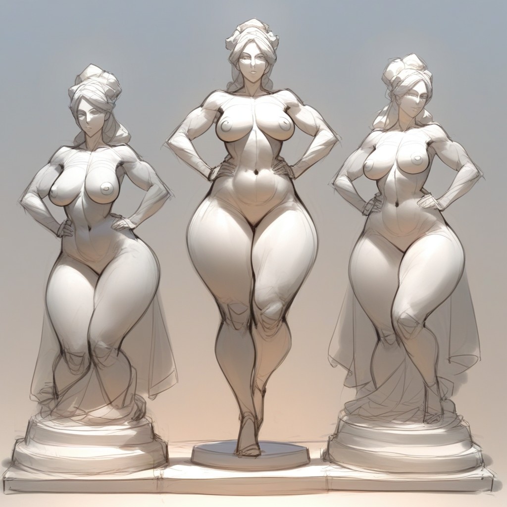 Voluptous Forms, Big Boobs, Marble Skin Hentai IA