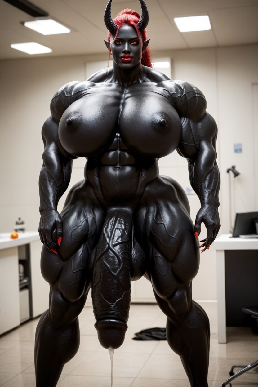 Gigantic Flaccid Black Cock, Thick Thighs, Thick Thighs Shemale AI Porn