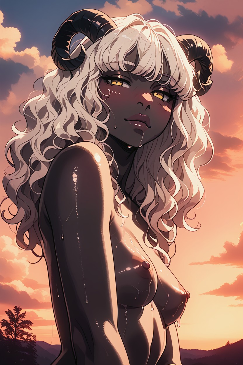 Blush, Woman, Golden Eyes Furry AI Porn