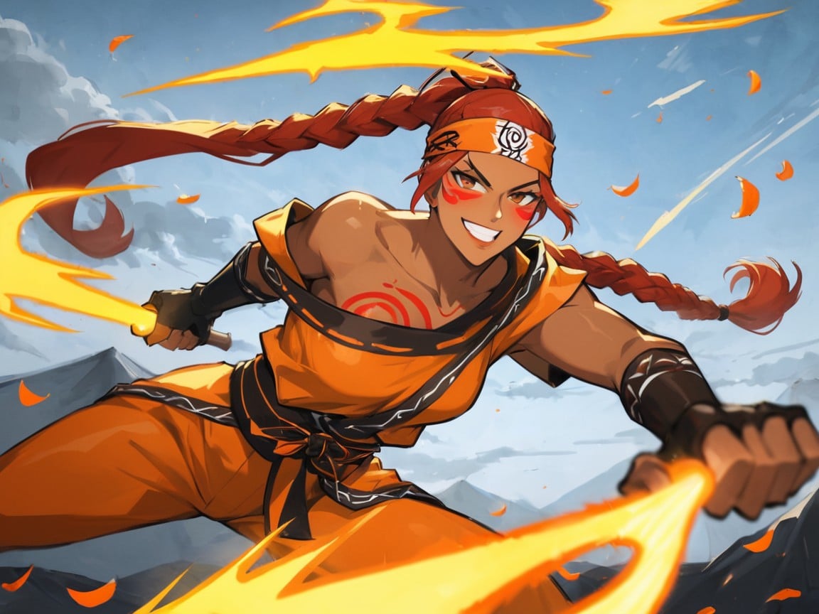 Braided, Cape, Battle Stance Latina AI Porn