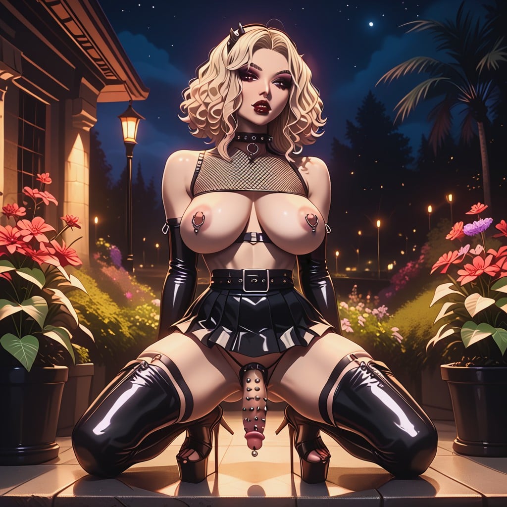 No Testicles, Red Lipstick, Curly Shemale AI Porn