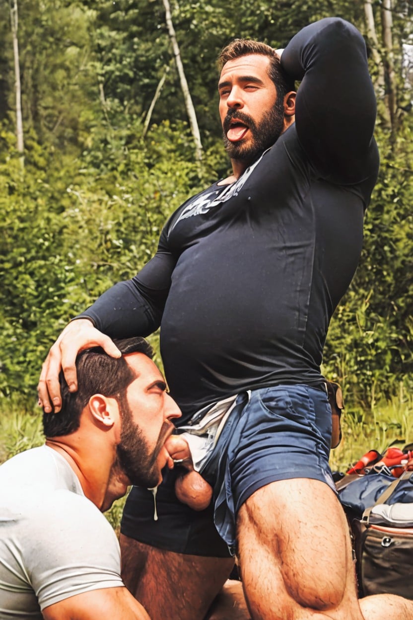 Bodybuilder, Big Pectorals, Kneeling AI Gay Porn