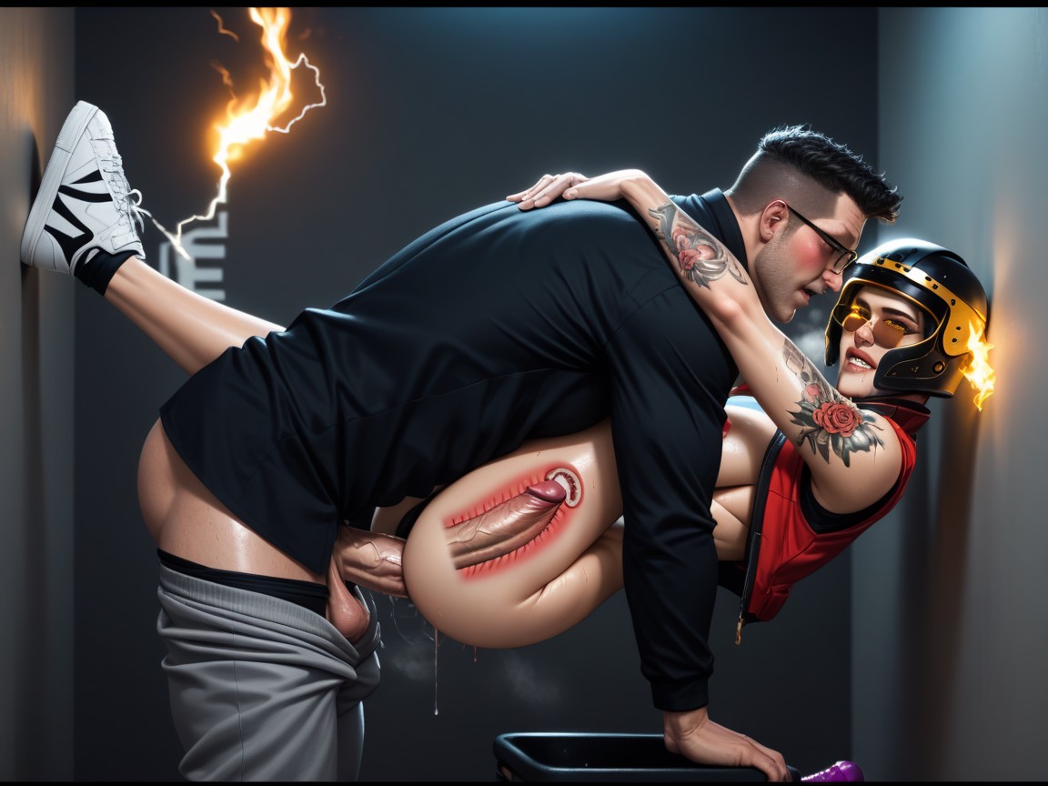 18+, Pression D'accouplement, Veiny Cock Throbbing Lines Porno IA Gay