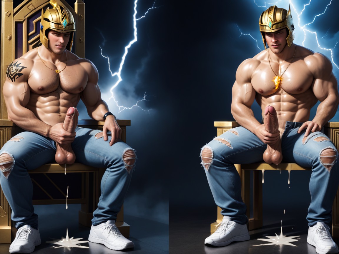 No Pants, Gold Necklace, Their Cocks Look Like Big Glowing Dildos KI Schwulenporno
