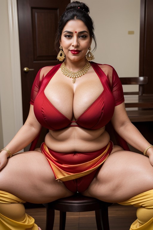 Sexy Thick Legs, Red Lipstick, Bangles AI Porn