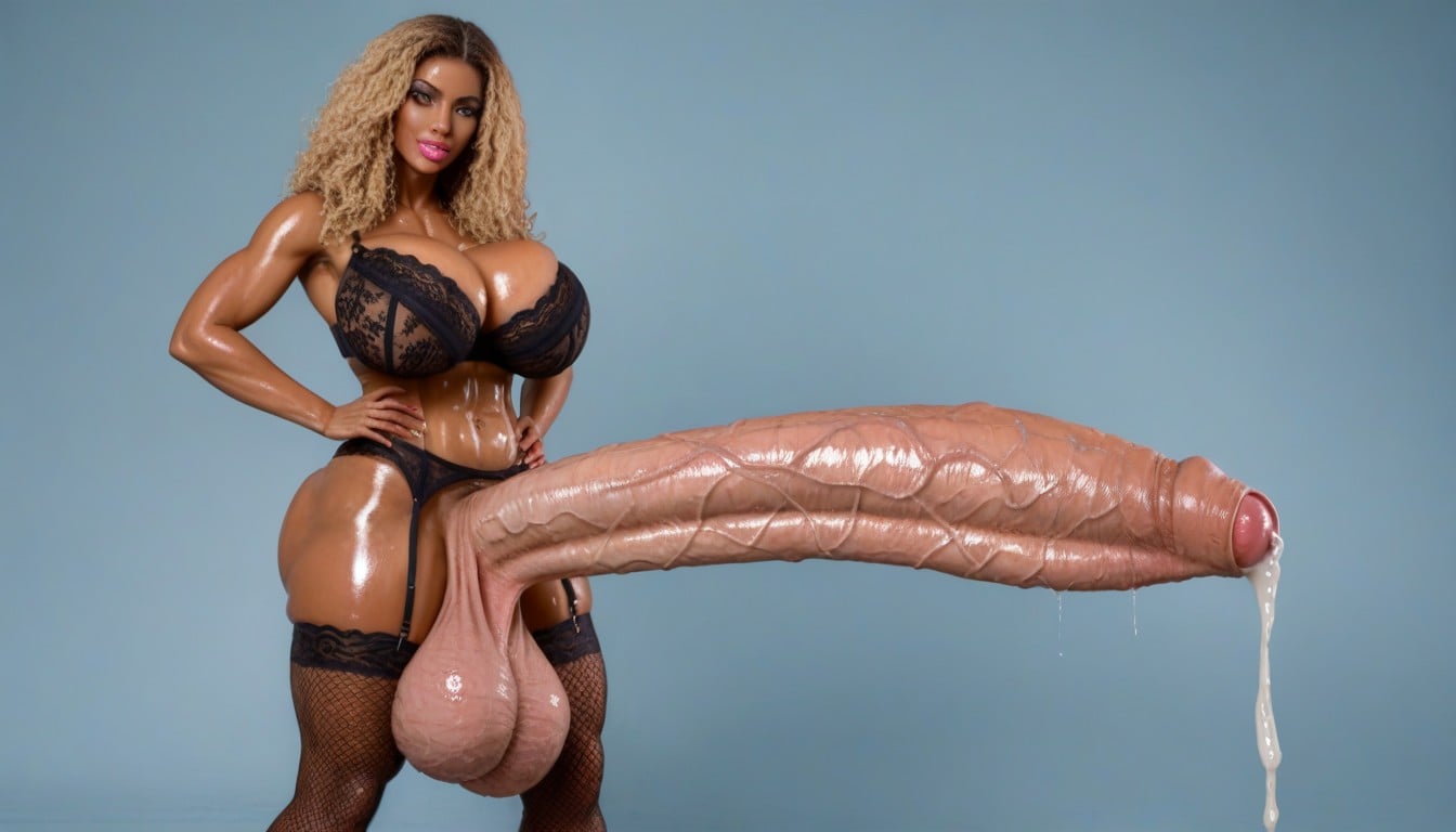 Long Veiny Cock, Looking At Viewer, Extremely Realistic Shemale AI Porn