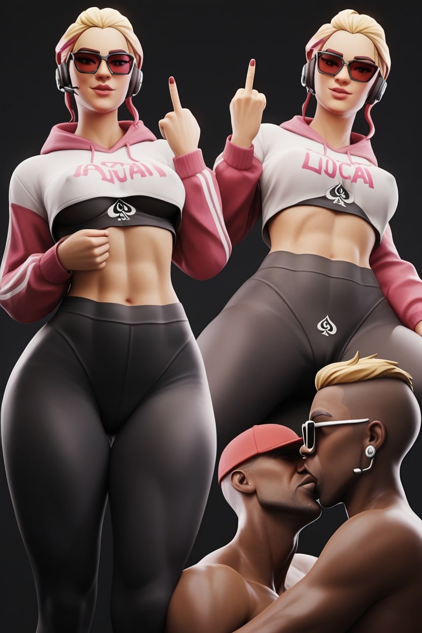 Side View, Crop Top Hoodie, Shorter Female Hentai AI Porn