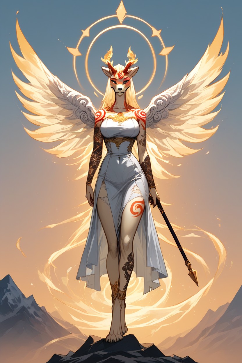 Fire Tattoos Recovered Body, Holy Light, Holy Sword Furry AI Porn