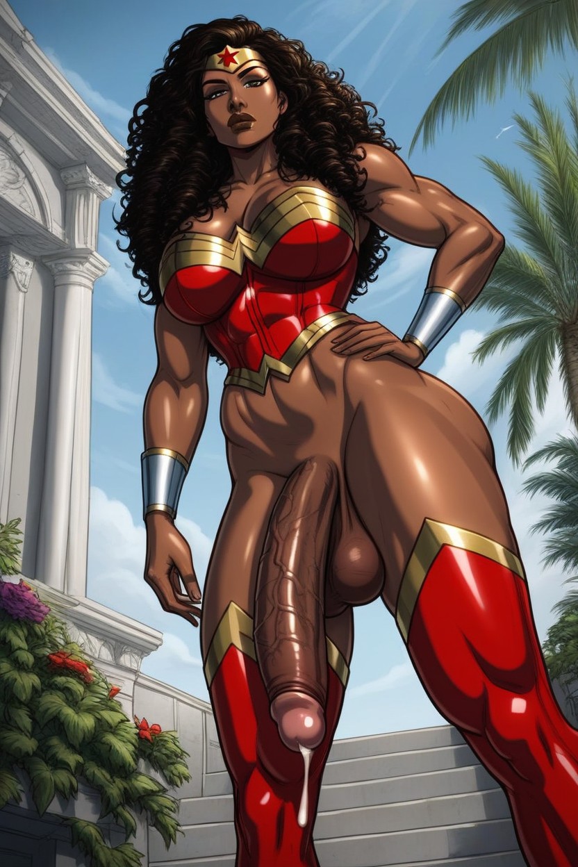 Thick Flaccid Penis, African Woman, Muscular Female Hentai AI Porn