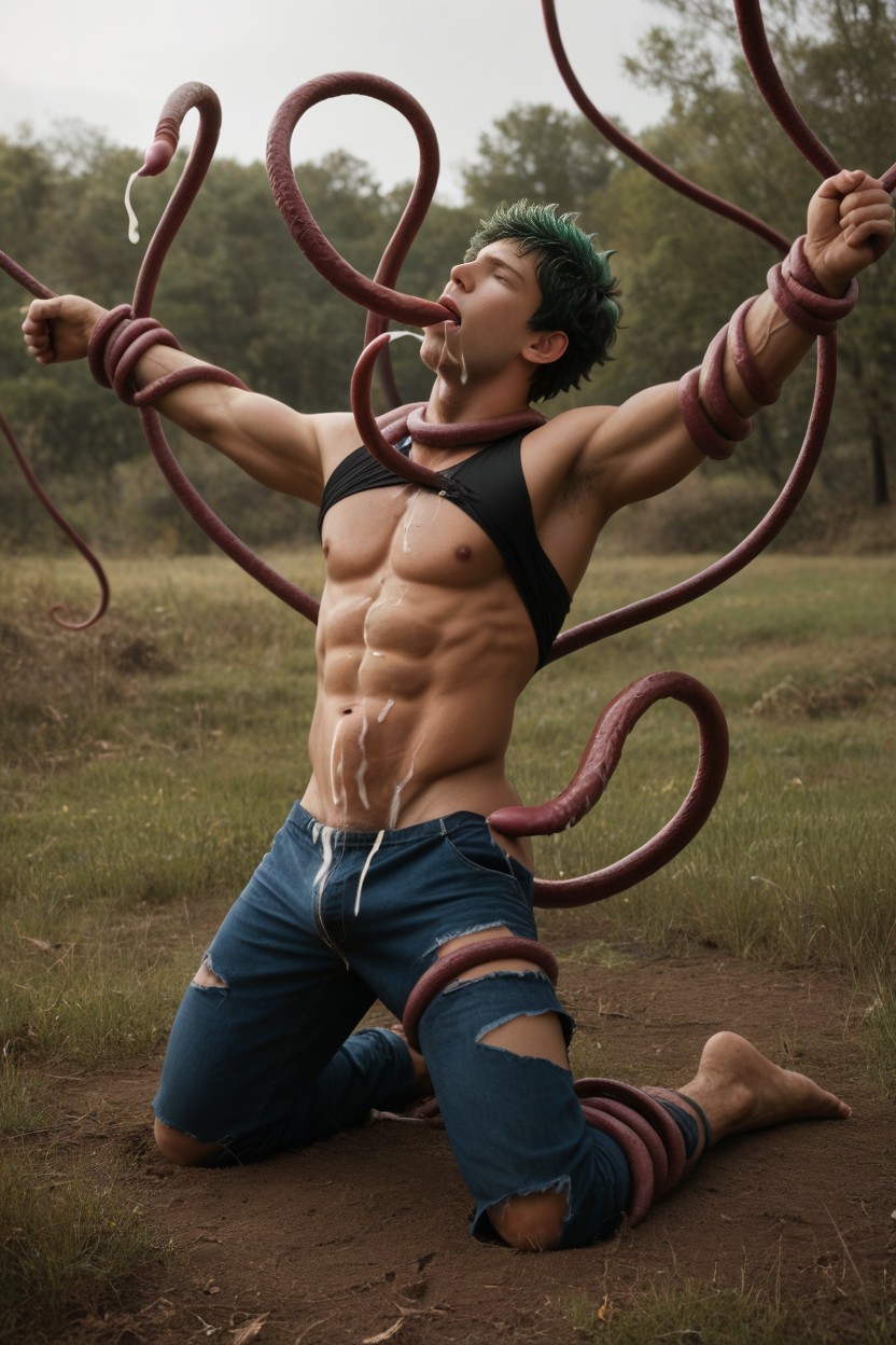 Restrained, Tentacle On Cock, Hard Cock Porno IA Gay