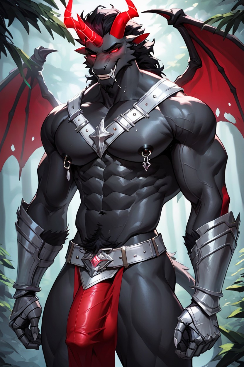 Gay, Extremely Muscular, Long Tounge Furry AI Porn
