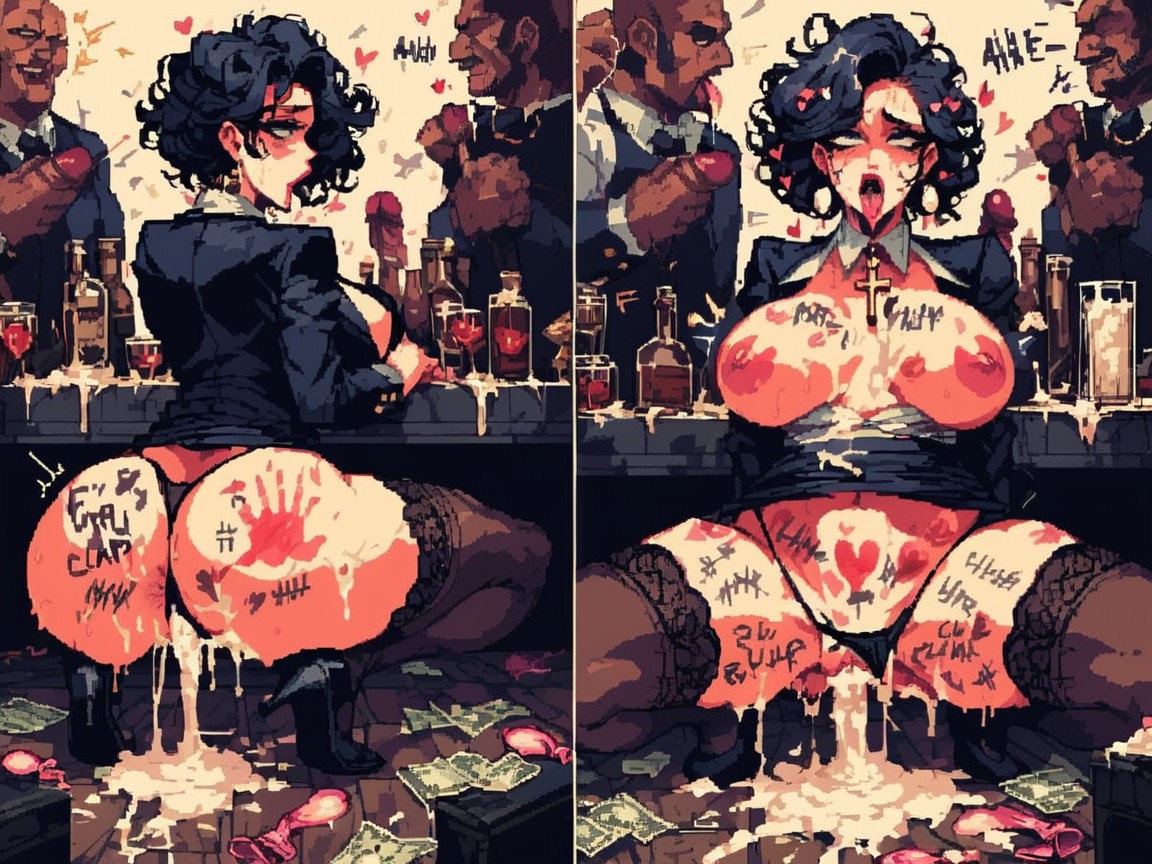 Cum On Boobs, Gangbang, Luz Especular Hentai IA