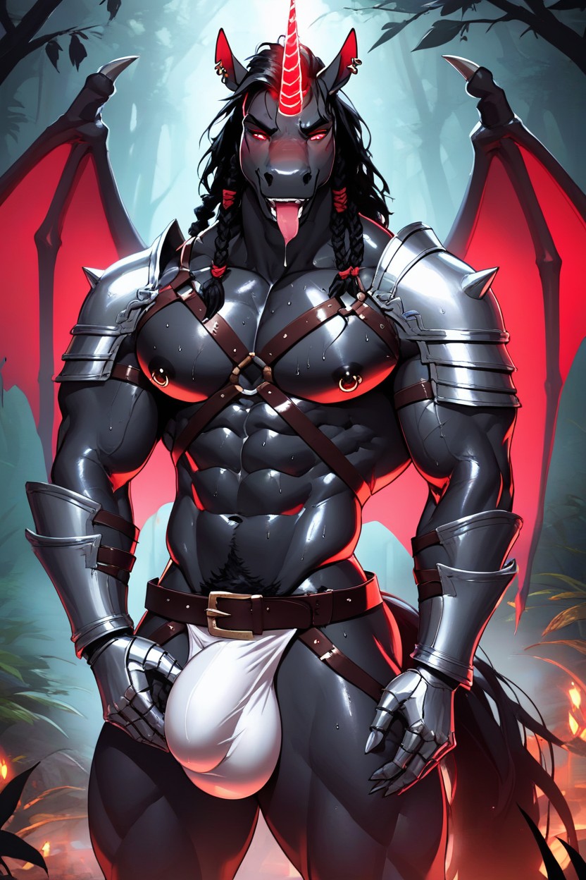 Horny, Demon Wings, Rounded Ass Furry AI Porn