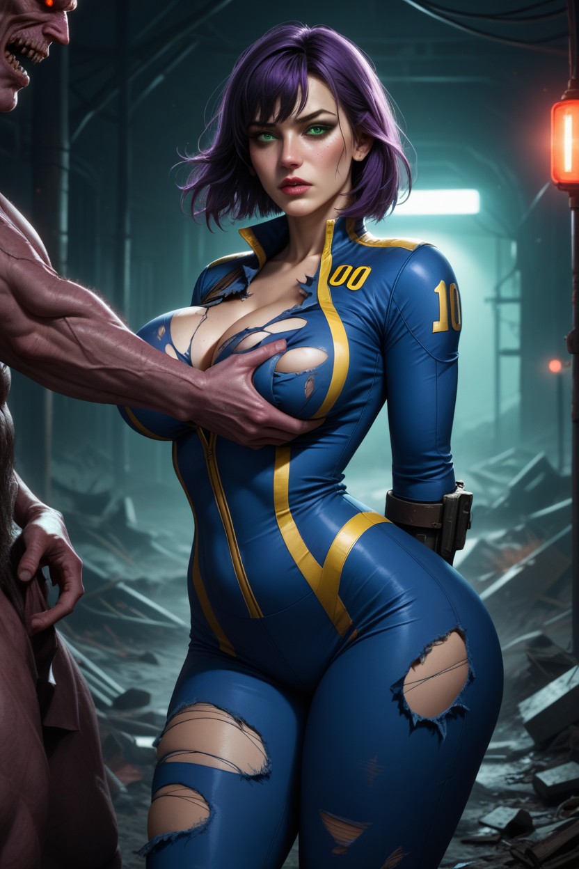 Breasts Exposed, Groping Woman, Arm Behind Back AI Porn