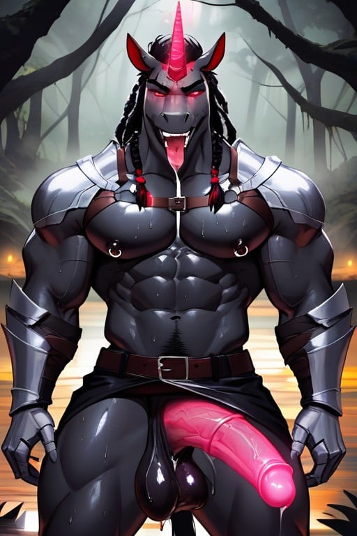 Black Hair, Magical, Horny Furry AI Porn