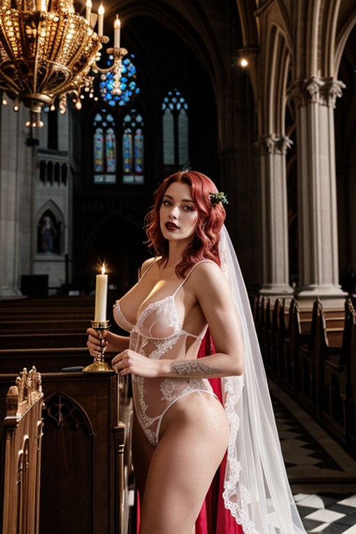 Zoomed Out To Show Her From Charred Stilettos To Smoke Streaked Veil, 18+, Full Body AI Porn