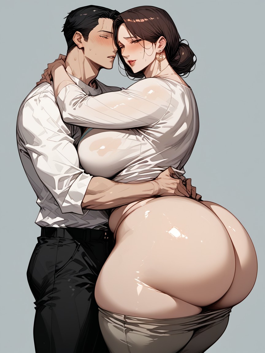 Breasts Exposed, Milf Extremely Embarassed, Milf’s Looking At Viewer Hentai IA