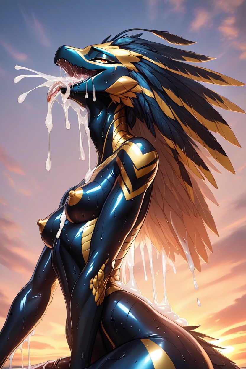 Gold Nipples, 18+, Cum In Hair Furry AI Porn