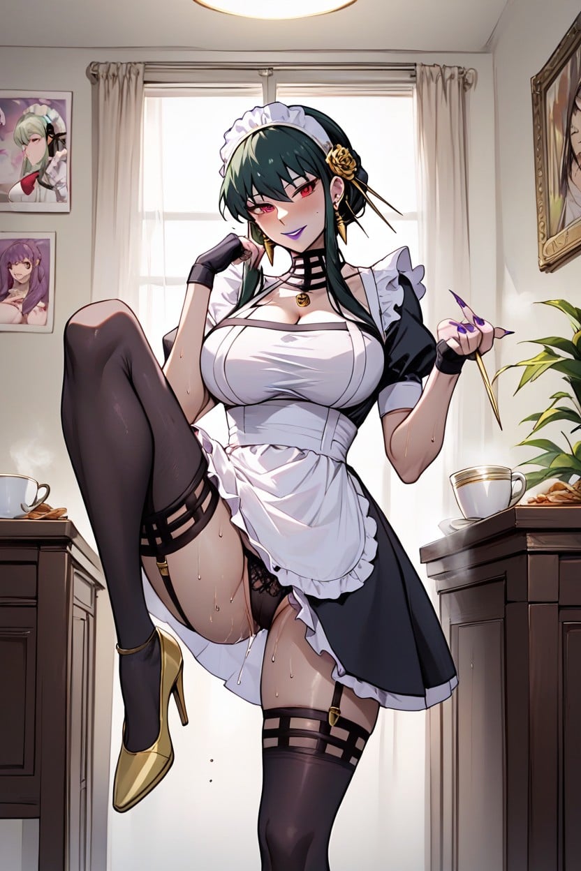 Front View, Bust Shot, Rest Her Chin On Hand Hentai AI Porn
