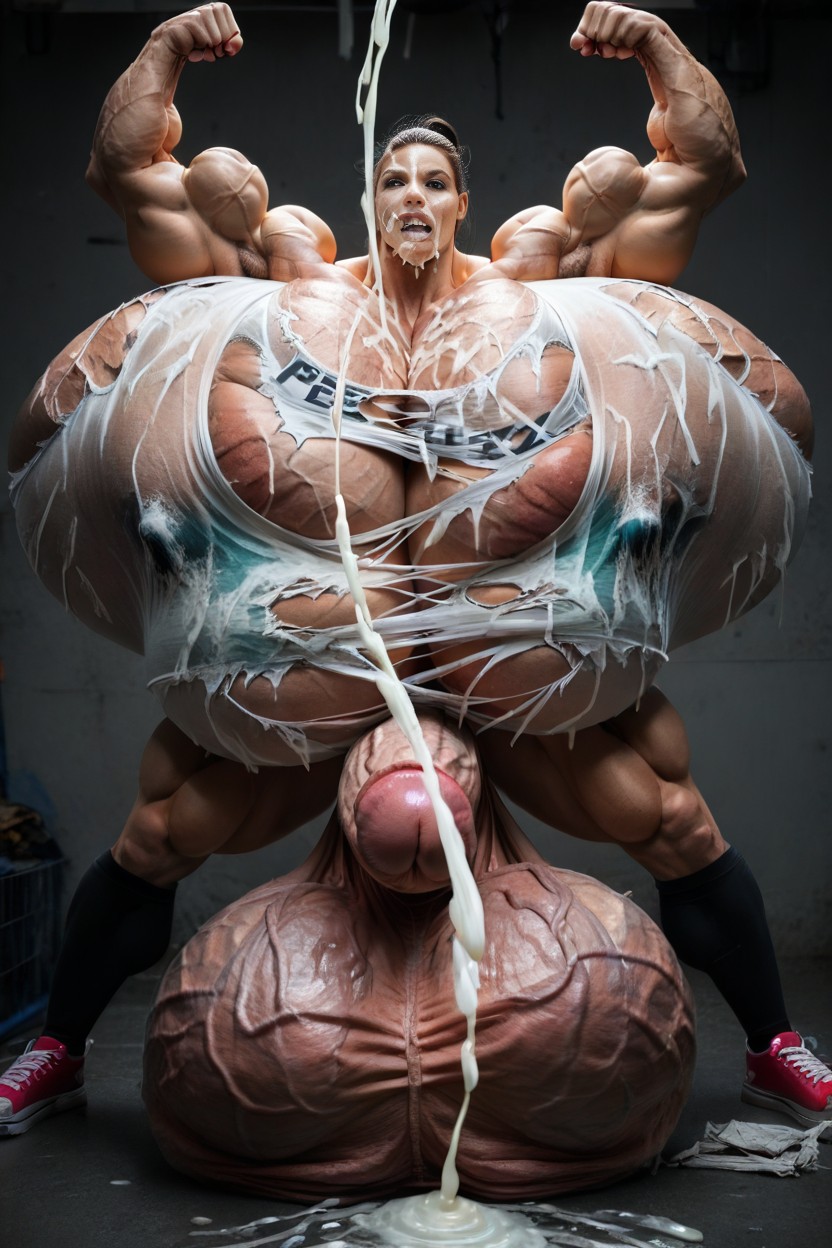Mermaid, Hyper Muscles, Most Muscular Pose Shemale AI Porn