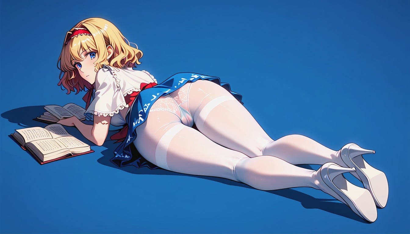 Blue Eyes, View From The Back, Laying Hentai AI Porn