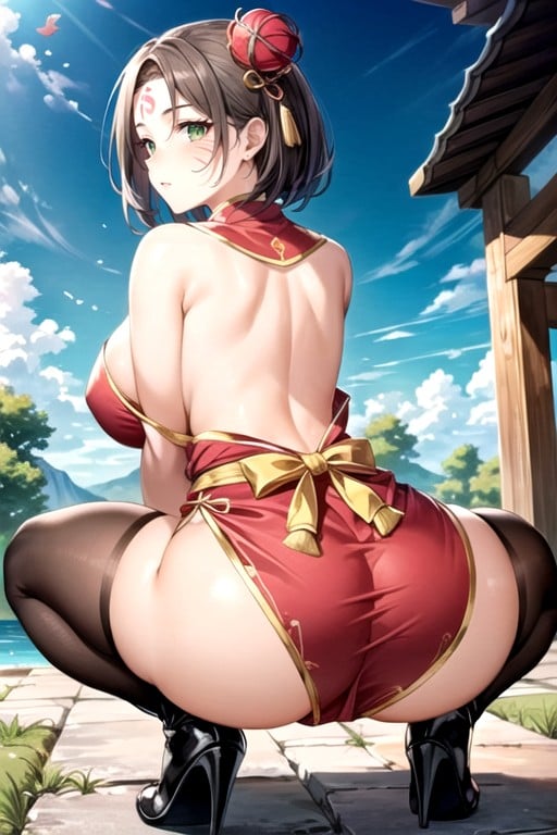 Large Obi, Long Boots, Beautiful Back View Hentai AI Porn