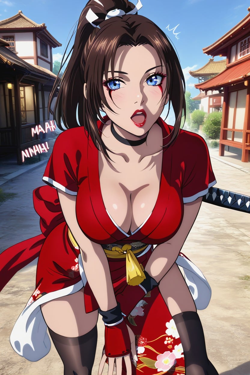 Mascara, Big Ass, Brunette Ponytail Hair Hentai AI Porn