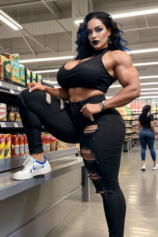 Enormous Steroid Giantess Aphrodite, Muscular Steroid Aphrodite, Massive Pussy Bulge AI Porn