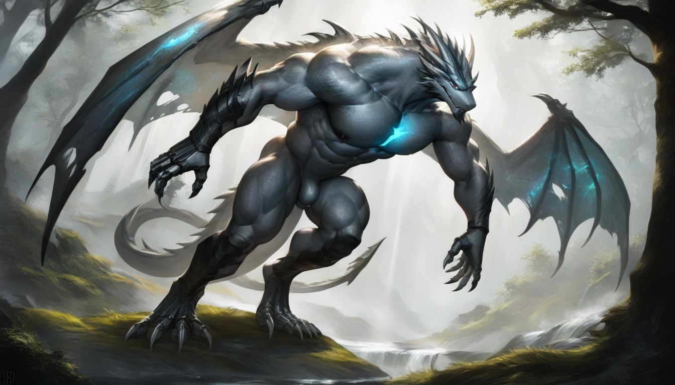 Epic Emotional Scene, Dim Blue Silver Tones, Cinematic Furry AI Porn