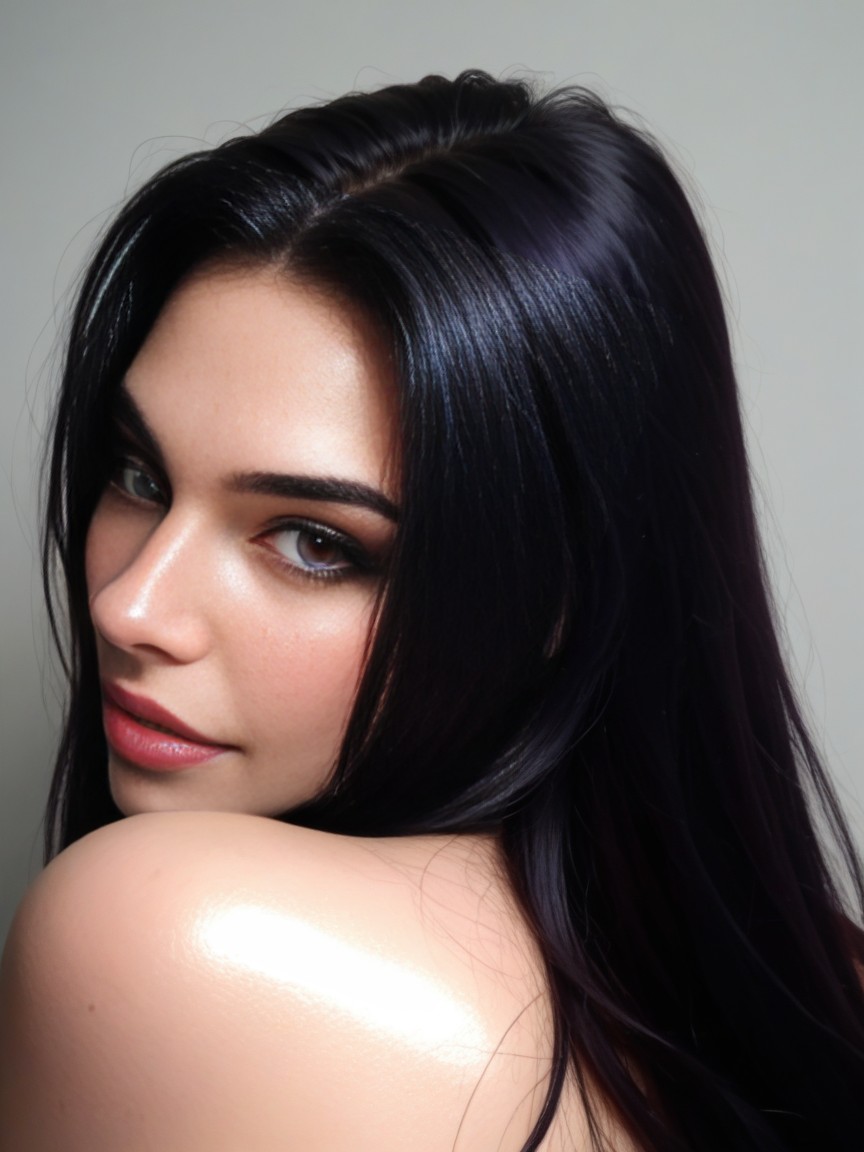 Detailed Eyes, Skinny, Glossy Soft Glow AI Porn