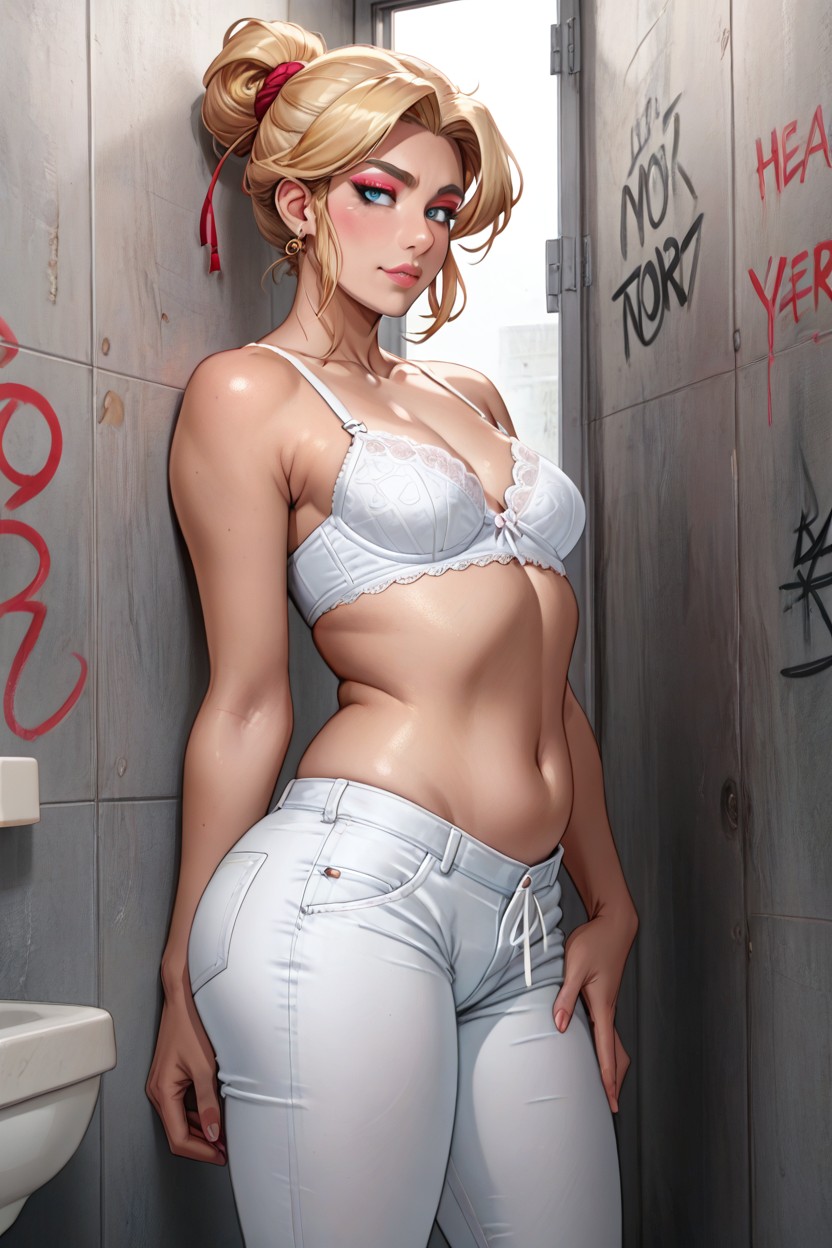 Eye Shadow, Graffiti On Wall, Medium Ass AI Porn