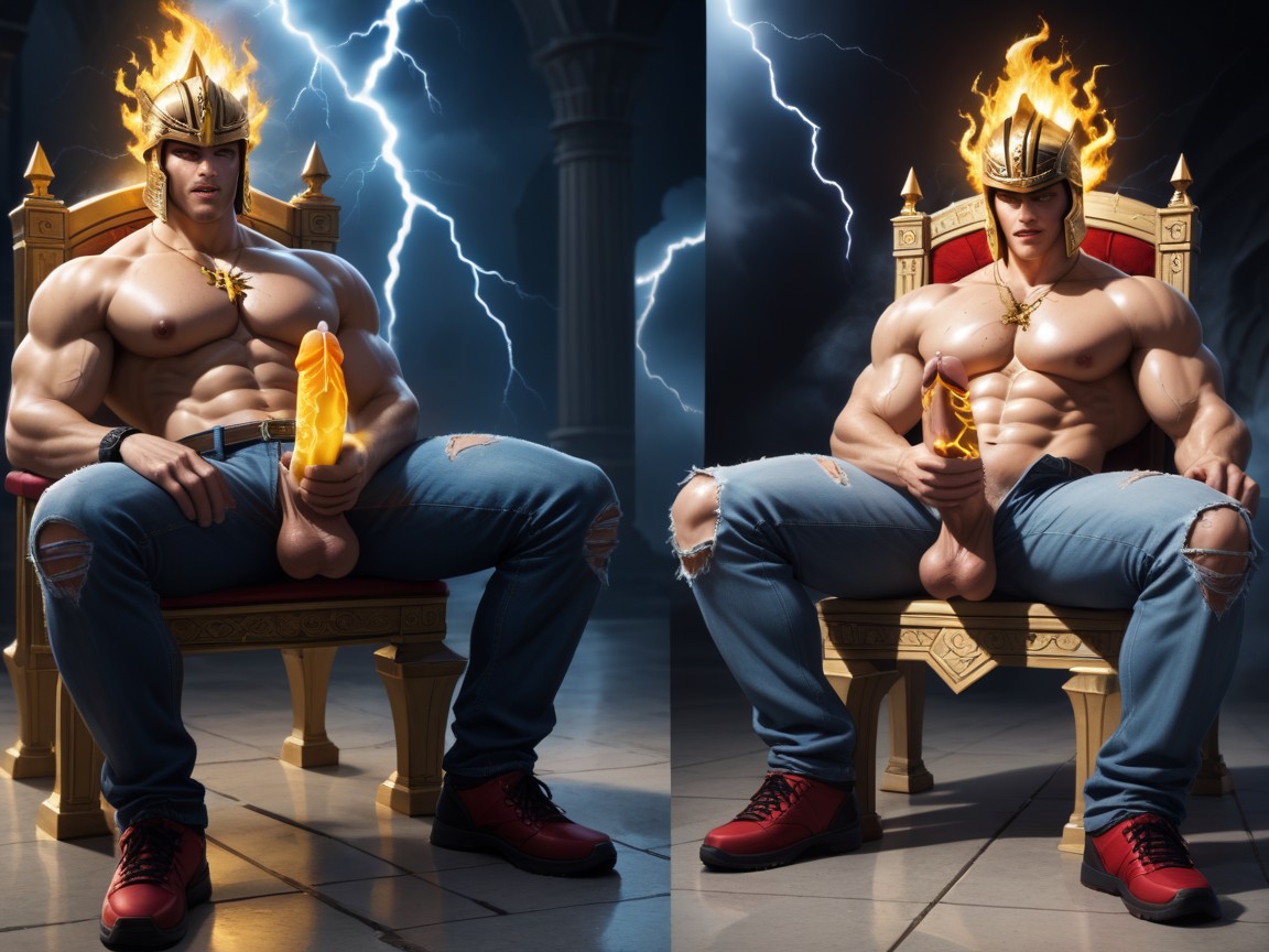 Masturbation, Helmet, Gold Porno IA Gay