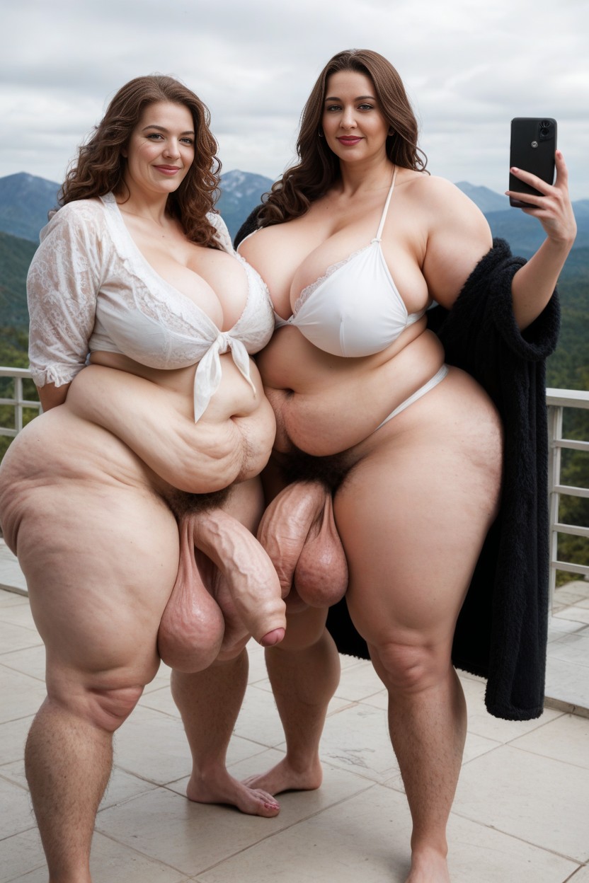 Overflowing Rolls Of Fat, Hyper Saggy Balls, Extreme Cellulite AI Porn