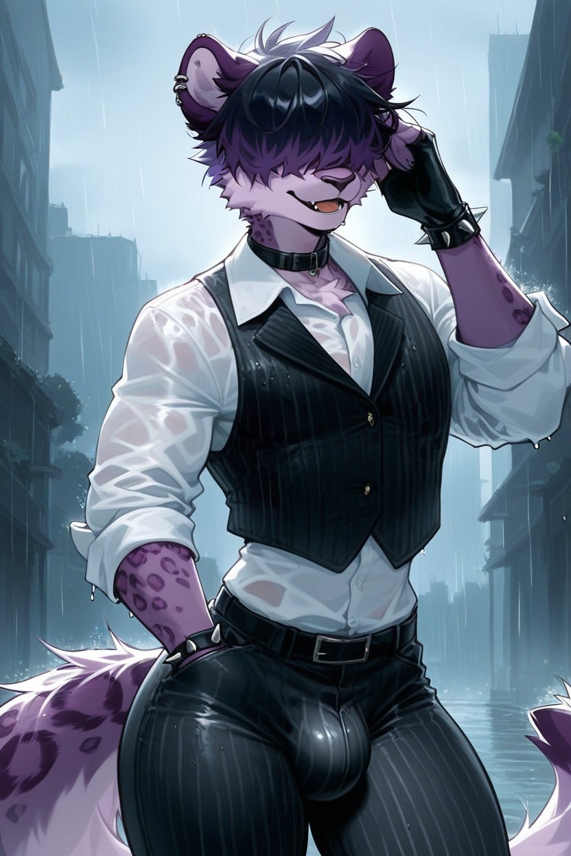 New York, Smiling Mouth Open, Rolled Up Sleeves Furry AI Porn