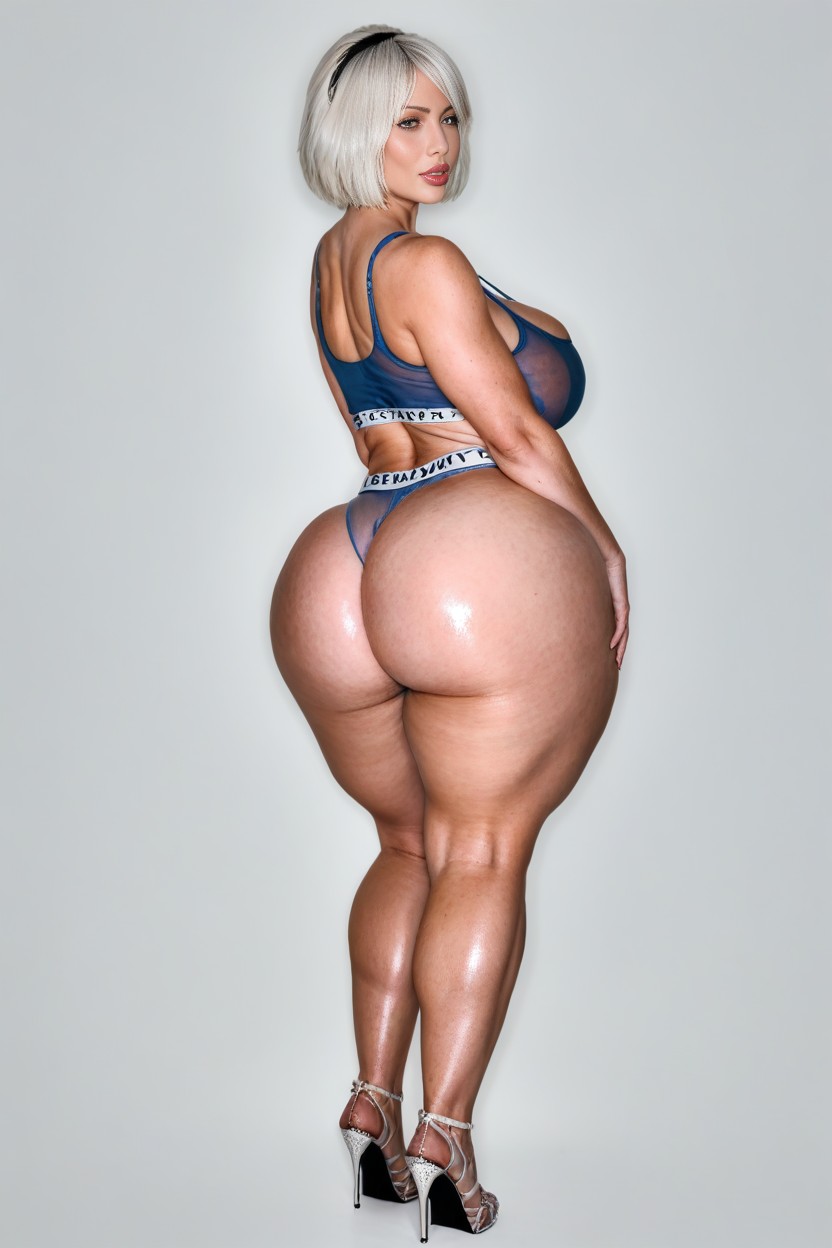 Fishnet Tights, Side View, Hdr AI Porn