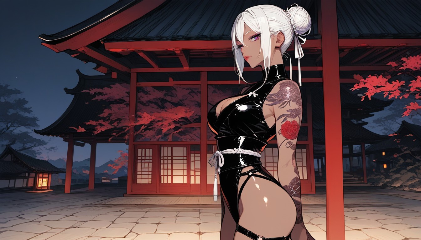 Sakura Garden, Violet Eyes, Night Hentai AI Porn