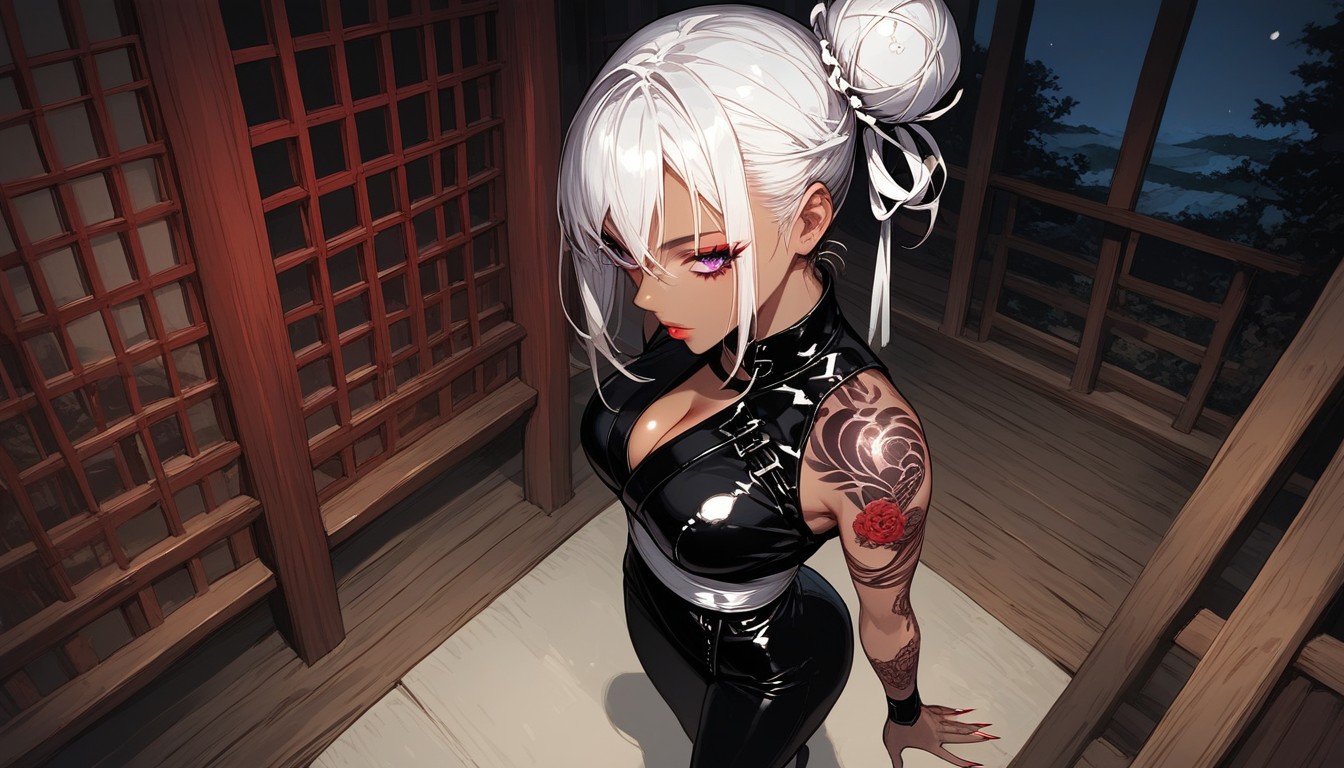 Cleavage, Red Nails, Huge Wooden Gate Hentai AI Porn