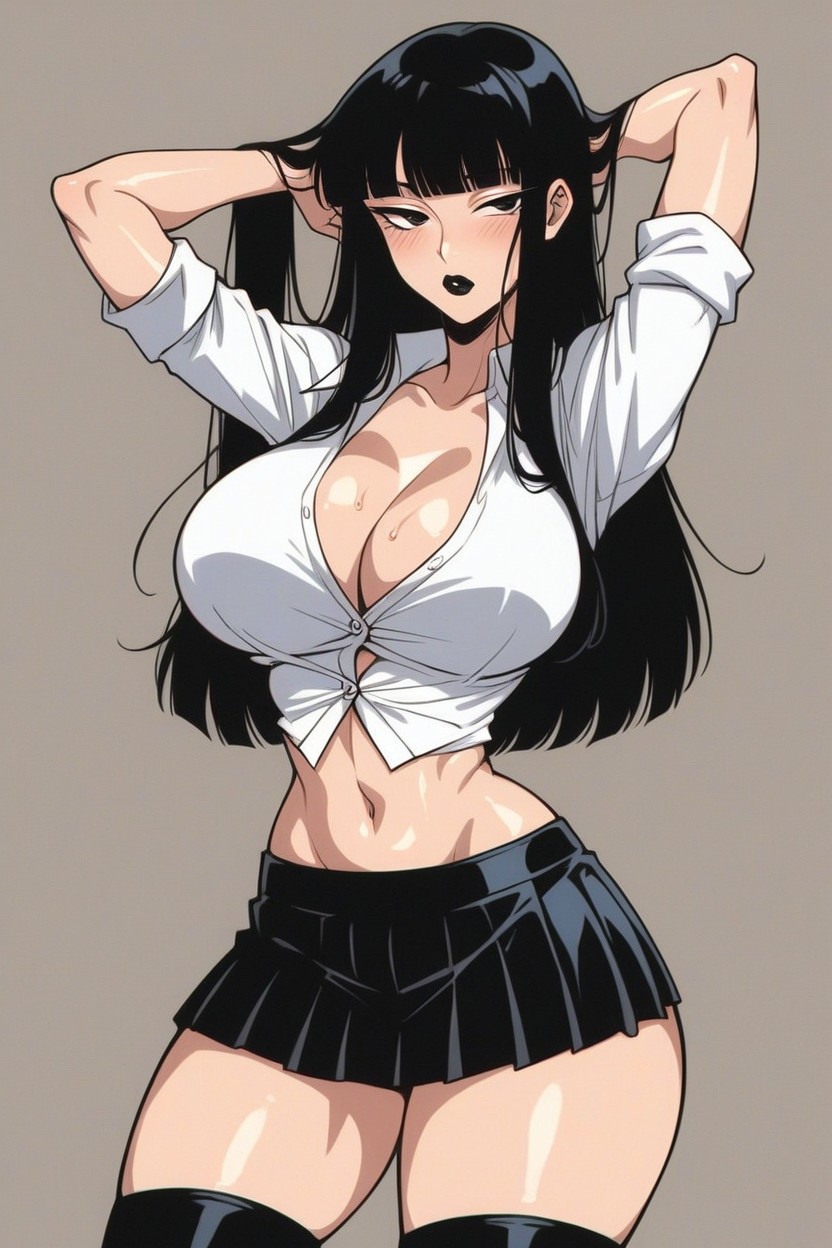 Shiny Skin, Black Eye Liner, Seductive Hentai AI Porn